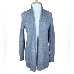 Saks Fifth Ave Cashmere Open Cardigan Sweater Women Small Grey Cozy Quiet Luxury